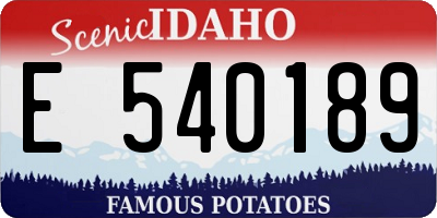 ID license plate E540189