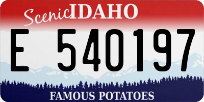 ID license plate E540197