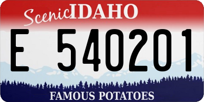 ID license plate E540201