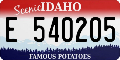 ID license plate E540205