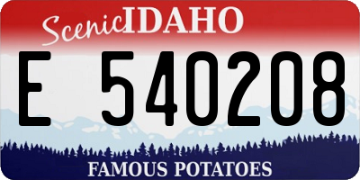 ID license plate E540208