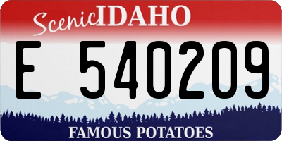 ID license plate E540209