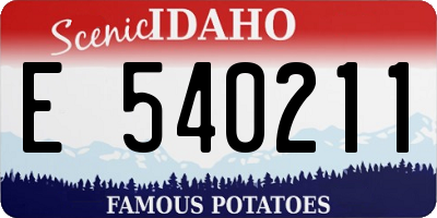 ID license plate E540211