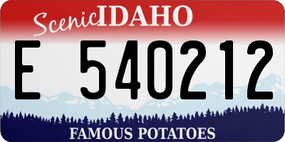 ID license plate E540212