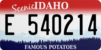 ID license plate E540214