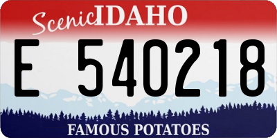ID license plate E540218