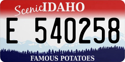 ID license plate E540258