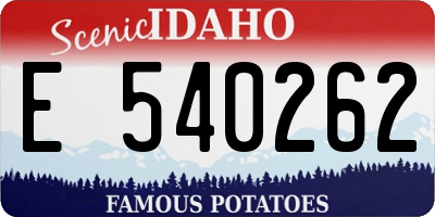 ID license plate E540262