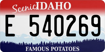 ID license plate E540269