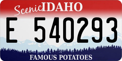 ID license plate E540293