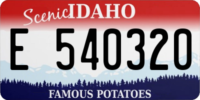 ID license plate E540320