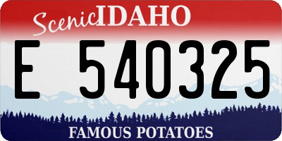 ID license plate E540325
