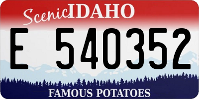 ID license plate E540352