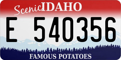ID license plate E540356