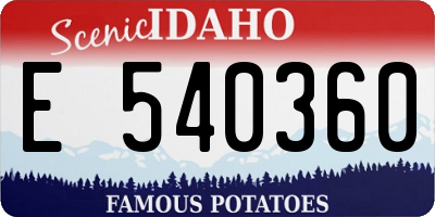 ID license plate E540360