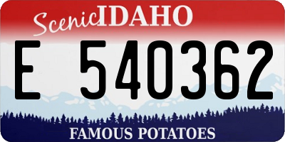 ID license plate E540362