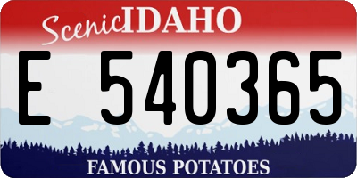 ID license plate E540365