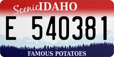 ID license plate E540381