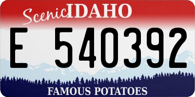 ID license plate E540392