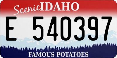 ID license plate E540397