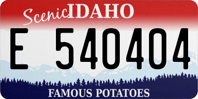 ID license plate E540404