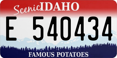 ID license plate E540434