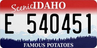 ID license plate E540451