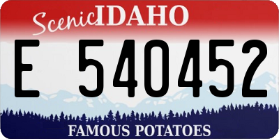 ID license plate E540452