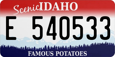 ID license plate E540533