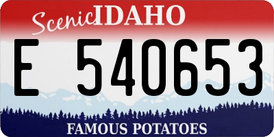 ID license plate E540653