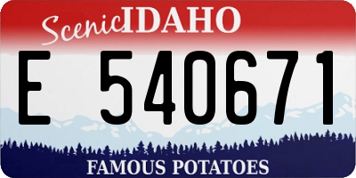 ID license plate E540671