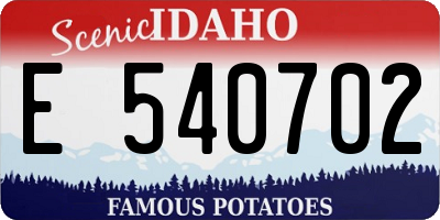 ID license plate E540702