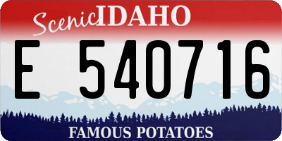 ID license plate E540716