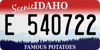 ID license plate E540722