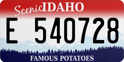 ID license plate E540728