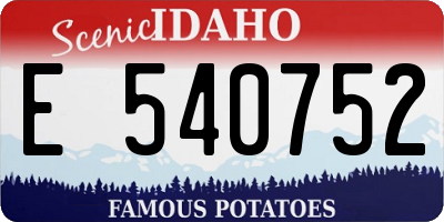 ID license plate E540752