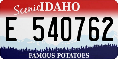 ID license plate E540762