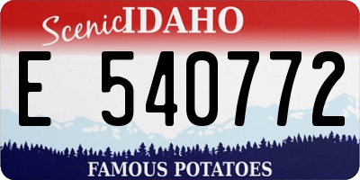 ID license plate E540772