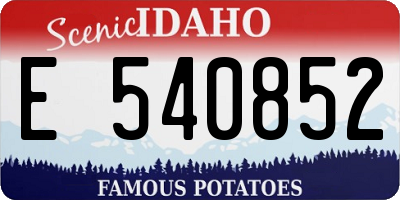 ID license plate E540852