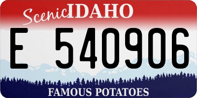 ID license plate E540906