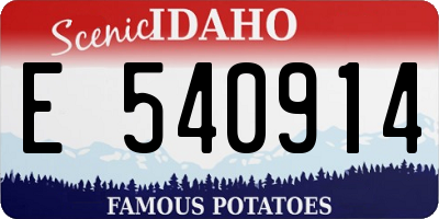 ID license plate E540914