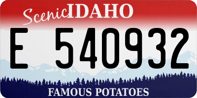 ID license plate E540932