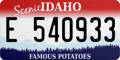 ID license plate E540933