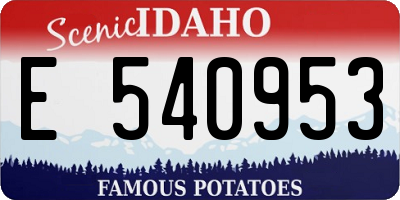 ID license plate E540953