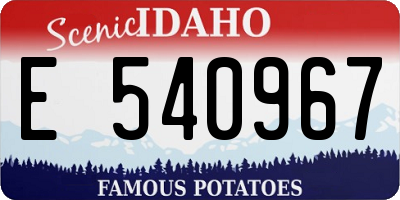 ID license plate E540967