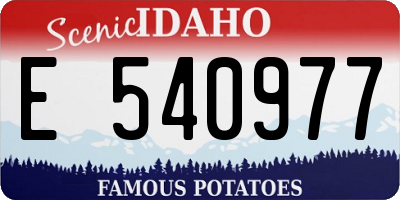 ID license plate E540977