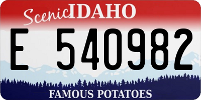 ID license plate E540982
