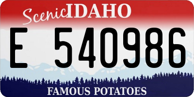 ID license plate E540986