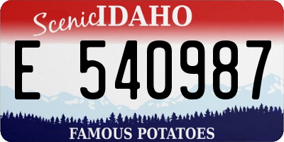 ID license plate E540987
