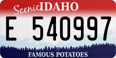 ID license plate E540997